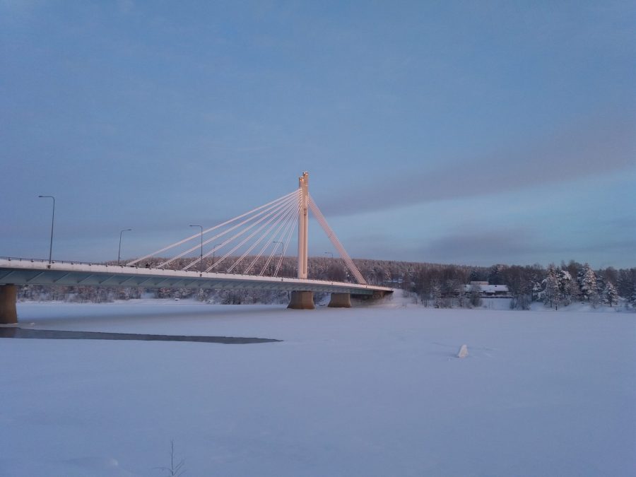 Frozen river in Rovianemi